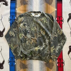 Vintage 90s Jerzees Outdoors Mossy Oak Camo Crewneck Sweatshirt Size 2XL Hunting